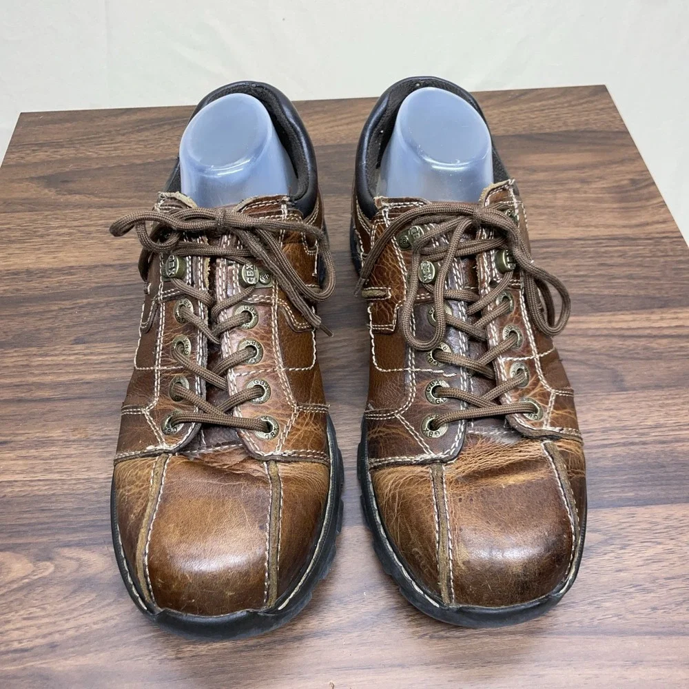 Vintage GBX Chunky Y2K Brown Leather Shoes Grunge Streetwear‎ Oxfords Size 12M